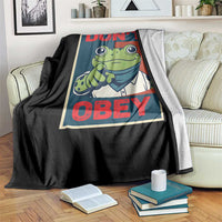 Don't Obey Portland Frog Throw Blanket Frogs Protest Activism Hope Style Poster Graphic - Wonder Print Shop