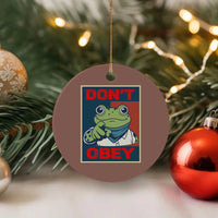 Don't Obey Portland Frog Ceramic Ornament Frogs Protest Activism Hope Style Poster Graphic - Wonder Print Shop