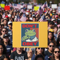 Don't Obey Portland Frog Protest Sign Frogs Protest Activism Hope Style Poster Graphic - Wonder Print Shop