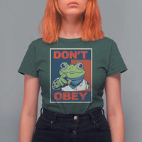Don't Obey Portland Frog T Shirt For Women Frogs Protest Activism Hope Style Poster Graphic - Wonder Print Shop