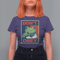 Don't Obey Portland Frog T Shirt For Women Frogs Protest Activism Hope Style Poster Graphic - Wonder Print Shop
