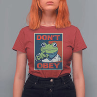 Don't Obey Portland Frog T Shirt For Women Frogs Protest Activism Hope Style Poster Graphic - Wonder Print Shop