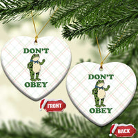 Don't Obey Portland Frog Ceramic Ornament Resist Inflatable Frogs Protest - Wonder Print Shop