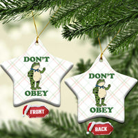 Don't Obey Portland Frog Ceramic Ornament Resist Inflatable Frogs Protest - Wonder Print Shop