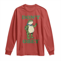 Don't Obey Portland Frog Long Sleeve Shirt Resist Inflatable Frogs Protest - Wonder Print Shop
