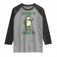 Don't Obey Portland Frog Raglan Shirt Resist Inflatable Frogs Protest - Wonder Print Shop