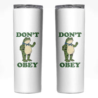 Don't Obey Portland Frog Skinny Tumbler Resist Inflatable Frogs Protest - Wonder Print Shop