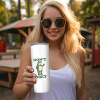 Don't Obey Portland Frog Skinny Tumbler Resist Inflatable Frogs Protest - Wonder Print Shop