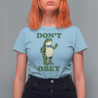 Don't Obey Portland Frog T Shirt For Women Resist Inflatable Frogs Protest - Wonder Print Shop