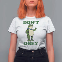 Don't Obey Portland Frog T Shirt For Women Resist Inflatable Frogs Protest - Wonder Print Shop