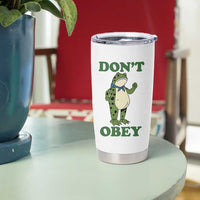 Don't Obey Portland Frog Tumbler Cup Resist Inflatable Frogs Protest - Wonder Print Shop
