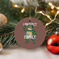 Activist Portland Frog Ceramic Ornament I Protect the Family Protest Statement - Wonder Print Shop