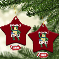 Activist Portland Frog Ceramic Ornament I Protect the Family Protest Statement - Wonder Print Shop