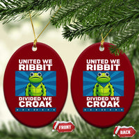 Patriotic Protest Portland Frog Ceramic Ornament United We Ribbit Divided We Croak Resist - Wonder Print Shop