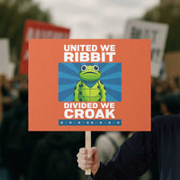 Patriotic Protest Portland Frog Protest Sign United We Ribbit Divided We Croak Resist - Wonder Print Shop
