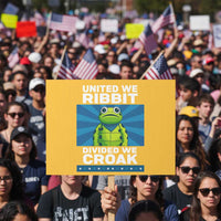 Patriotic Protest Portland Frog Protest Sign United We Ribbit Divided We Croak Resist - Wonder Print Shop