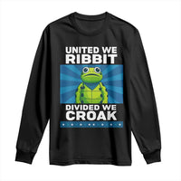 Patriotic Protest Portland Frog Long Sleeve Shirt United We Ribbit Divided We Croak Resist - Wonder Print Shop