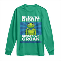 Patriotic Protest Portland Frog Long Sleeve Shirt United We Ribbit Divided We Croak Resist - Wonder Print Shop