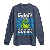Patriotic Protest Portland Frog Long Sleeve Shirt United We Ribbit Divided We Croak Resist - Wonder Print Shop