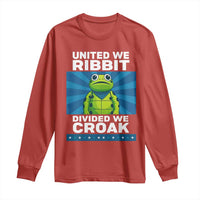 Patriotic Protest Portland Frog Long Sleeve Shirt United We Ribbit Divided We Croak Resist - Wonder Print Shop