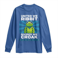 Patriotic Protest Portland Frog Long Sleeve Shirt United We Ribbit Divided We Croak Resist - Wonder Print Shop