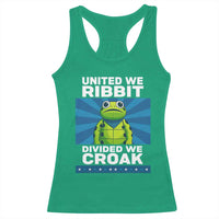 Patriotic Protest Portland Frog Racerback Tank Top United We Ribbit Divided We Croak Resist - Wonder Print Shop