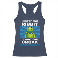 Patriotic Protest Portland Frog Racerback Tank Top United We Ribbit Divided We Croak Resist - Wonder Print Shop