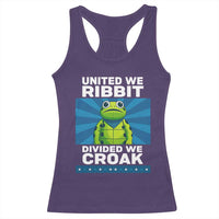 Patriotic Protest Portland Frog Racerback Tank Top United We Ribbit Divided We Croak Resist - Wonder Print Shop