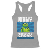 Patriotic Protest Portland Frog Racerback Tank Top United We Ribbit Divided We Croak Resist - Wonder Print Shop