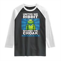 Patriotic Protest Portland Frog Raglan Shirt United We Ribbit Divided We Croak Resist - Wonder Print Shop