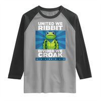 Patriotic Protest Portland Frog Raglan Shirt United We Ribbit Divided We Croak Resist - Wonder Print Shop