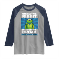 Patriotic Protest Portland Frog Raglan Shirt United We Ribbit Divided We Croak Resist - Wonder Print Shop