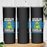 Patriotic Protest Portland Frog Skinny Tumbler United We Ribbit Divided We Croak Resist - Wonder Print Shop