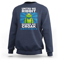 Patriotic Protest Portland Frog Sweatshirt United We Ribbit Divided We Croak Resist - Wonder Print Shop