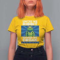 Patriotic Protest Portland Frog T Shirt For Women United We Ribbit Divided We Croak Resist - Wonder Print Shop