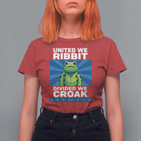 Patriotic Protest Portland Frog T Shirt For Women United We Ribbit Divided We Croak Resist - Wonder Print Shop