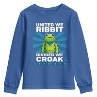 Patriotic Protest Portland Frog Youth Sweatshirt United We Ribbit Divided We Croak Resist - Wonder Print Shop