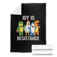 Portland Protest Inflatable Mascot Parade Throw Blanket Joy Is Resistance Resist Frog Shark Chicken Dino - Wonder Print Shop
