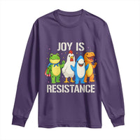 Portland Protest Inflatable Mascot Parade Long Sleeve Shirt Joy Is Resistance Resist Frog Shark Chicken Dino - Wonder Print Shop