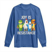 Portland Protest Inflatable Mascot Parade Long Sleeve Shirt Joy Is Resistance Resist Frog Shark Chicken Dino - Wonder Print Shop
