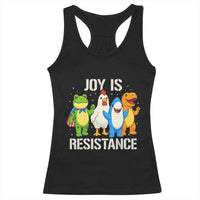 Portland Protest Inflatable Mascot Parade Racerback Tank Top Joy Is Resistance Resist Frog Shark Chicken Dino - Wonder Print Shop