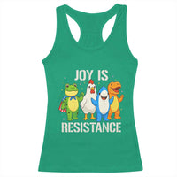 Portland Protest Inflatable Mascot Parade Racerback Tank Top Joy Is Resistance Resist Frog Shark Chicken Dino - Wonder Print Shop