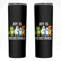 Portland Protest Inflatable Mascot Parade Skinny Tumbler Joy Is Resistance Resist Frog Shark Chicken Dino - Wonder Print Shop