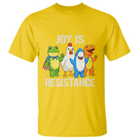 Portland Protest Inflatable Mascot Parade T Shirt Joy Is Resistance Resist Frog Shark Chicken Dino - Wonder Print Shop