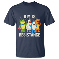 Portland Protest Inflatable Mascot Parade T Shirt Joy Is Resistance Resist Frog Shark Chicken Dino - Wonder Print Shop