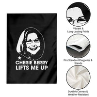 Cherie Berry Lifts Me Up Garden Flag Elevator Tribute Funny NC Meme - Wonder Print Shop