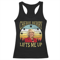 Cherie Berry Lifts Me Up Racerback Tank Top Retro Vinatge Elevator Tribute Funny NC Meme - Wonder Print Shop