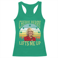 Cherie Berry Lifts Me Up Racerback Tank Top Retro Vinatge Elevator Tribute Funny NC Meme - Wonder Print Shop