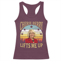 Cherie Berry Lifts Me Up Racerback Tank Top Retro Vinatge Elevator Tribute Funny NC Meme - Wonder Print Shop