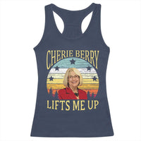 Cherie Berry Lifts Me Up Racerback Tank Top Retro Vinatge Elevator Tribute Funny NC Meme - Wonder Print Shop